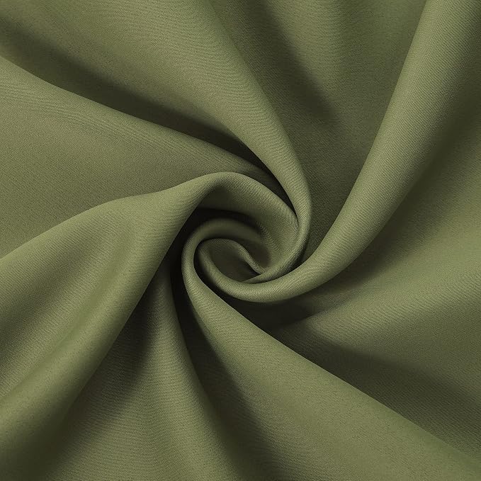 LEMOMO Olive Blackout Curtains/52 x 95 Inch/Set of 2 Panels Thermal Insulated Room Darkening Curtains for Bedroom