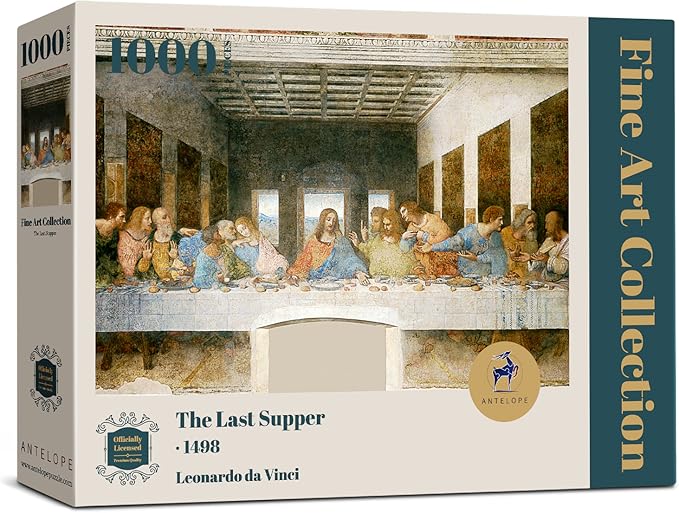 Antelope - Last Supper Puzzle Mural Leonardo da Vinci Officially Licensed - 1000 Pieces High Resolution, Matte Finish, Smooth Edging, No Dust Classic Artistic Puzzle