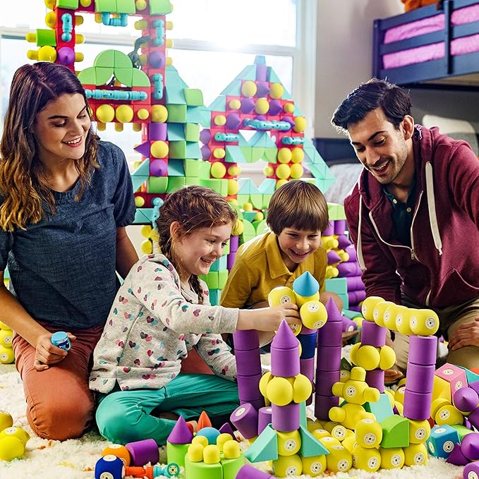 Magnetic Foam Building Blocks - 17-Piece Critter Set, Bath Toys for Toddlers, Preschool Toys, Bathtub Toys, Sensory Toys, Blocks for Toddlers 3-5, Engineering Toys for Kids 3-5, Bath Blocks
