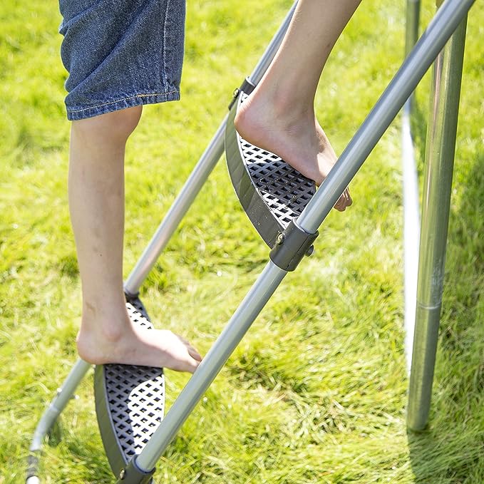 Skywalker Trampolines Accessory Kit with Basketball Game, 4-pack Windstakes & Wide Step Ladder