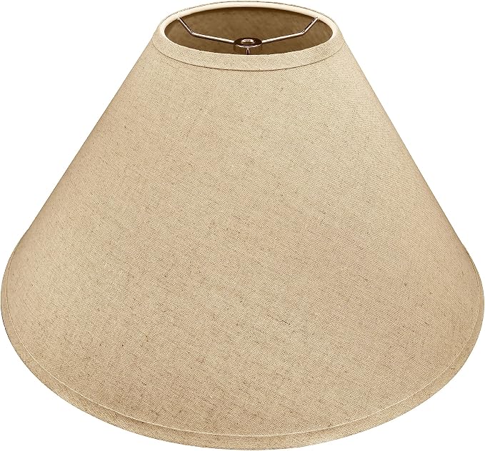 Aspen Creative 32209A Hardback Empire Spider Lamp Shade in Wheat Flaxen, 6" Top x 19" Bottom x 12" Slant Height
