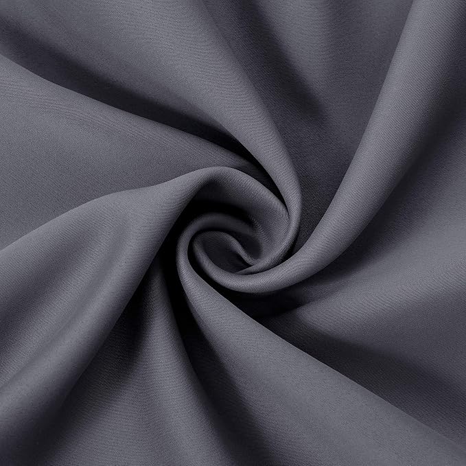LEMOMO Blackout Curtains 42 x 95 inch/Dark Grey Curtains Set of 2 Panels/Thermal Insulated Room Darkening Bedroom Curtains