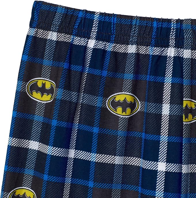 BATMAN Boys Pajamas for Kids | 4 Piece Sleepwear Sets for Boys Pajama Bottoms and Sleep Shirts for Big Boy and Toddlers