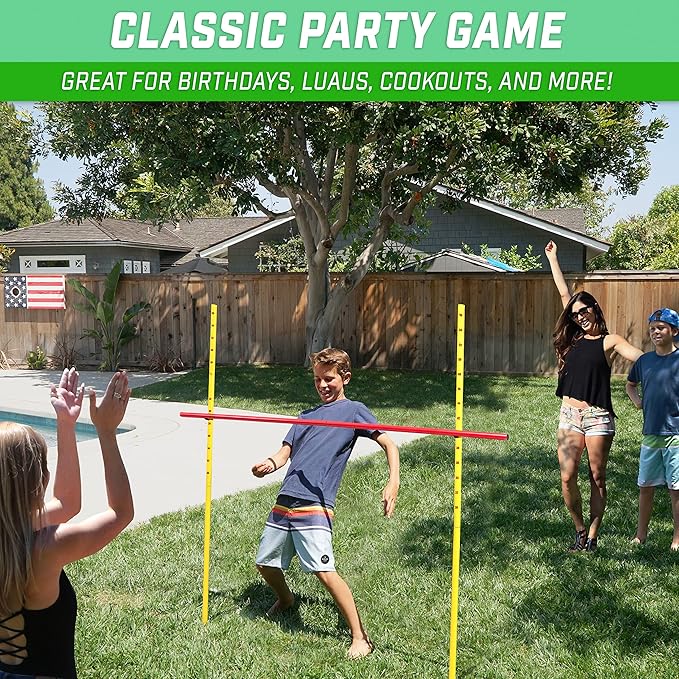 GoSports Lawn Limbo Game for Kids and Adults - Stake into Grass or Sand