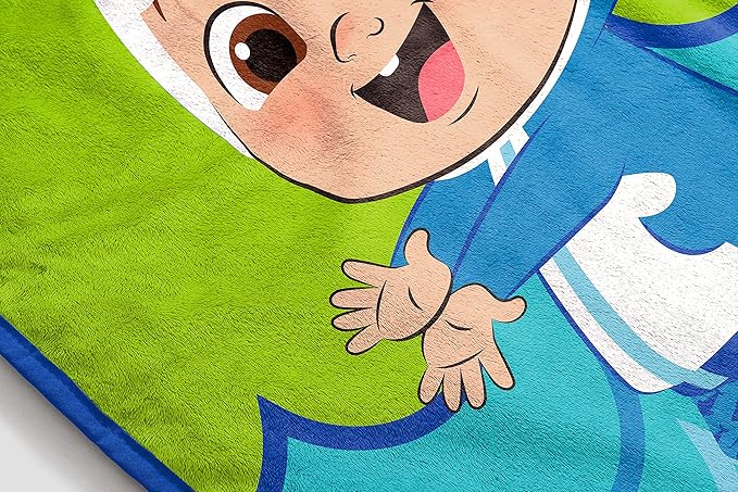 Jay Franco Plush Throw Blanket – 46" x 60" Inch Cartoon Kids Soft & Cozy Fleece Throw for Bedroom & Couch Décor, Official Licensed Product, Green - Cocomelon