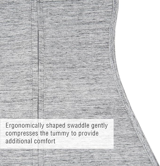 Woombie Convertible Baby Swaddling Blanket I Swaddle Converts to Arms-Free Wearable Blanket for Babies Up to 6 Months, Grey, 14-19 lbs