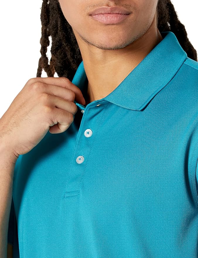 Amazon Essentials Men's Moisture Wicking Golf Polo Shirt, Short Sleeve, Slim-Fit, Quick-Dry, Active Wear
