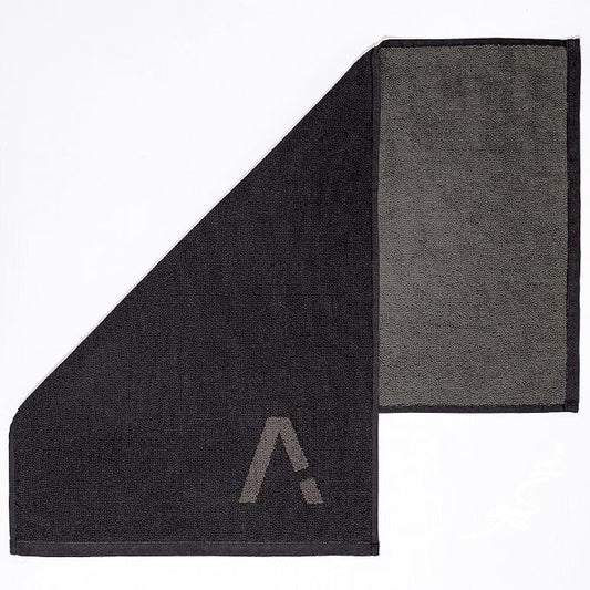 Black Organic Cotton Gym Towel for Men and Women - Silver Infused Sweat Towel, 500 GSM, 31.5"x15.75" - Soft Absorbent Workout Towel for Gym Yoga Sports, Exercise Towel