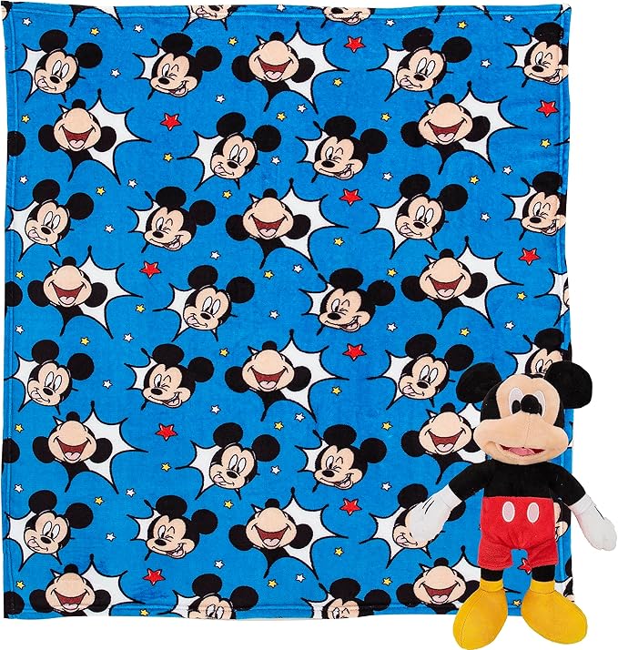 Northwest Mickey Mouse Comic Pop Character Hugger Pillow & Silk Touch Throw Blanket Set, 40" x 50"