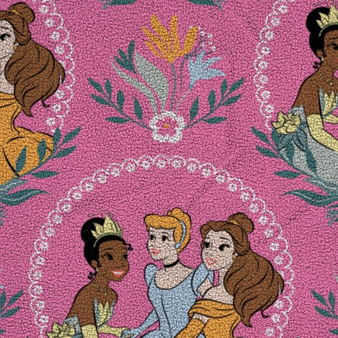 Jay Franco Kids Plush Throw Blanket – Soft & Cozy Fleece Throw for Bedroom & Couch Décor, Official Licensed Product, Pink - Princess, 46x60 - Throw Blanket