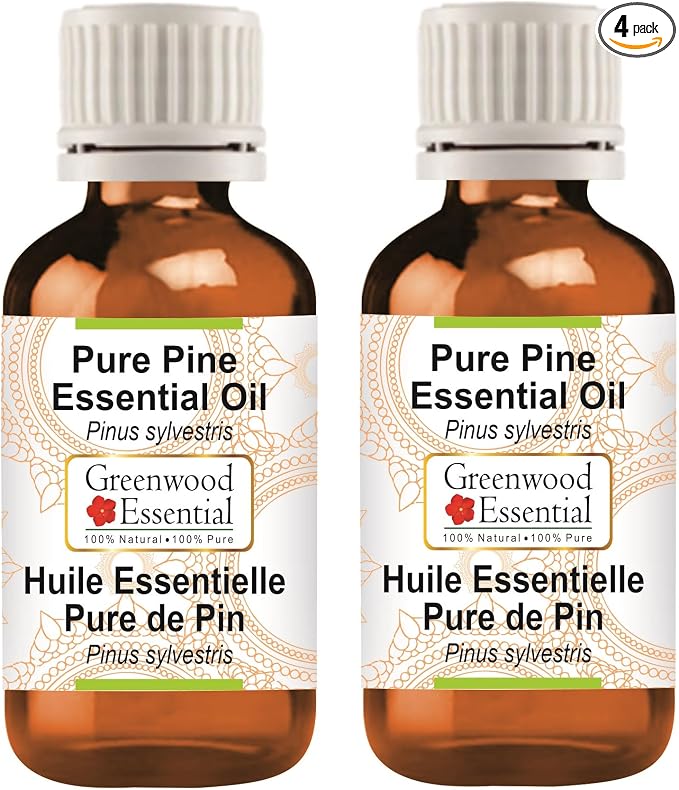 Greenwood Essential Pure Pine Essential Oil (Pinus sylvestris) Steam Distilled (Pack of Two) 100ml X 2 (6.76 oz)