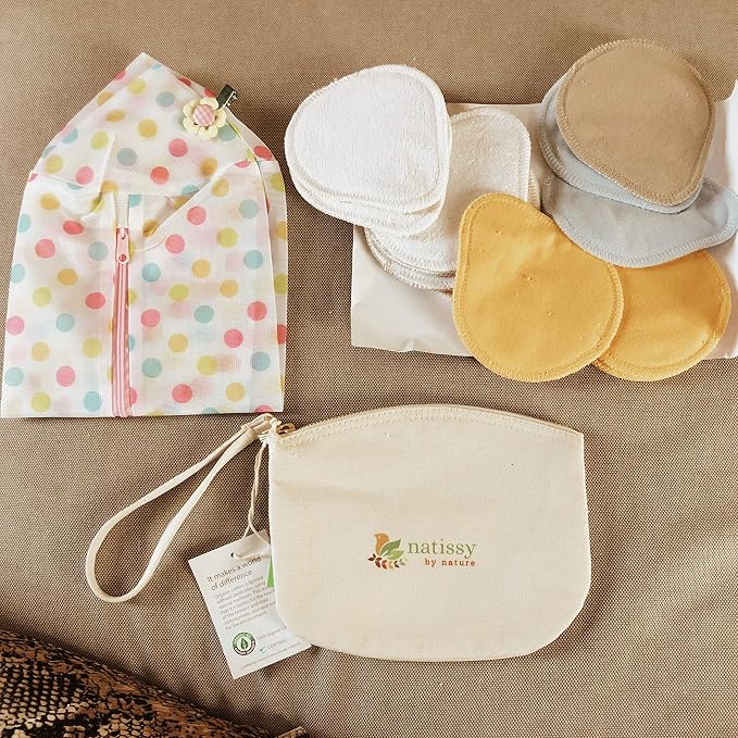 Mesh Laundry Bag, Big Enough to Wash Reusable Sanitary Pantyliners, Menstrual Towels, Makeup Remover Pads, Washable Nursing Pads together with other items; Never again lost in the washing machine