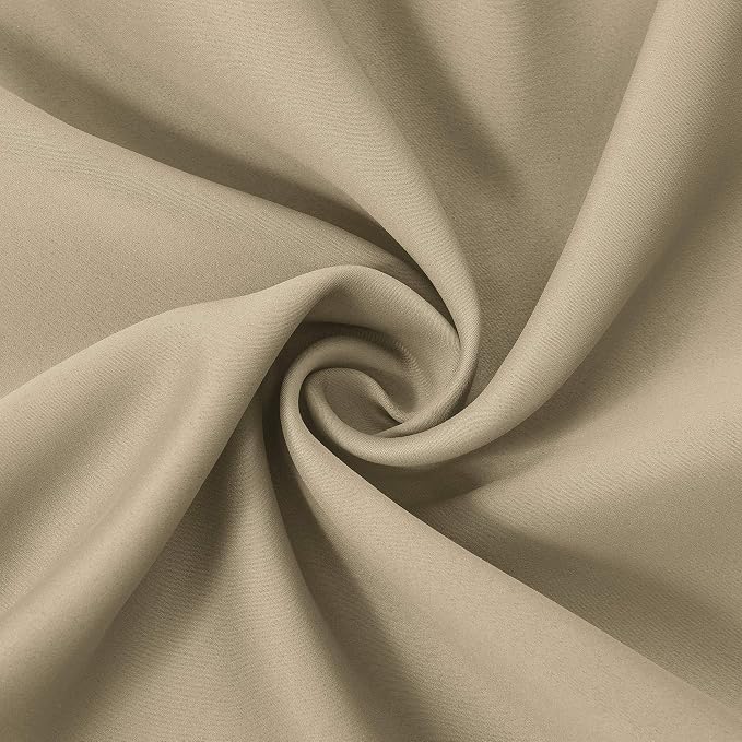 LEMOMO Beige Blackout Curtains 34 x 84 Inch Length/Set of 2 Curtain Panels/Thermal Insulated Room Darkening Blackout Curtains for Bedroom