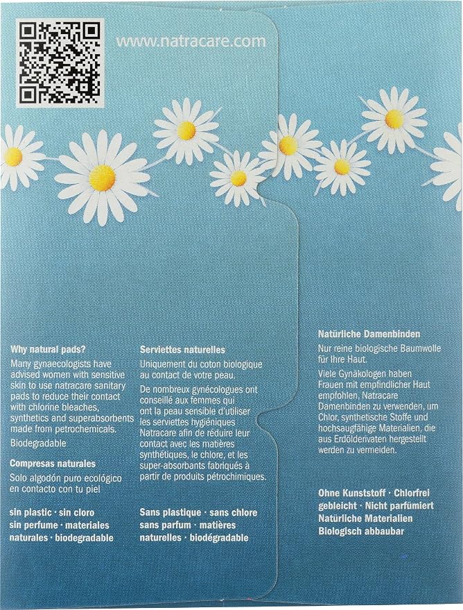 Natracare Slim Fitting Ultra Pads Without Wings, Super Plus, Made with Certified Organic Cotton, Ecologically Certified Cellulose Pulp and Plant Starch (2 Pack, 12 Pads Total)