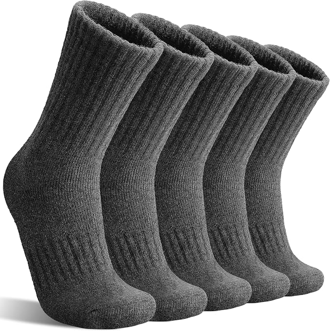 MOGGEI 5 Pairs Womens Merino Wool Socks Hiking Warm Winter Thick Thermal Crew Cozy Cabin Ladies Gift Comfy Boot Work Socks