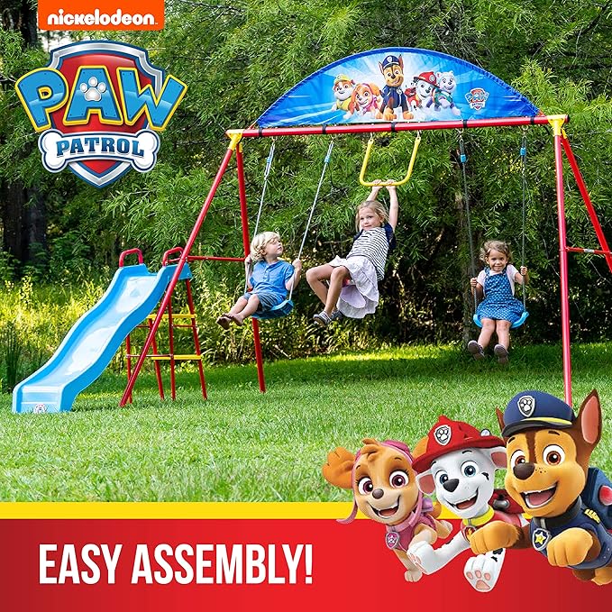 Swurfer PAW Patrol Swing Sets for Backyard, Swingset Outdoor for Kids