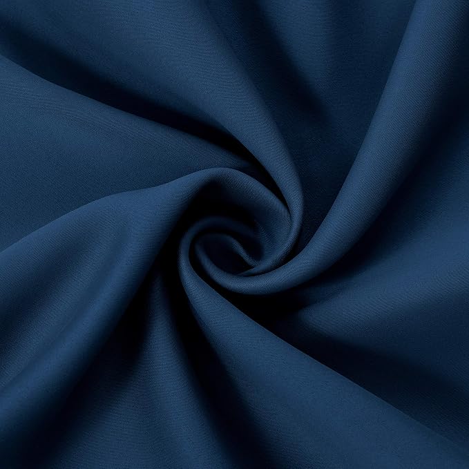 LEMOMO Navy Blue Blackout Curtains 34 x 63 Inch Length/Set of 2 Curtain Panels/Thermal Insulated Room Darkening Blackout Curtains for Bedroom
