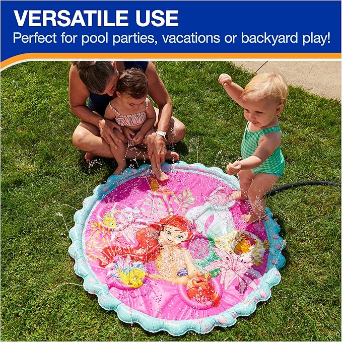 SwimWays The Little Mermaid Splash Mat, Kids Splash Pad, Outdoor Toys, Disney Party Supplies and Water Toys for Kids Ages 1 & Up