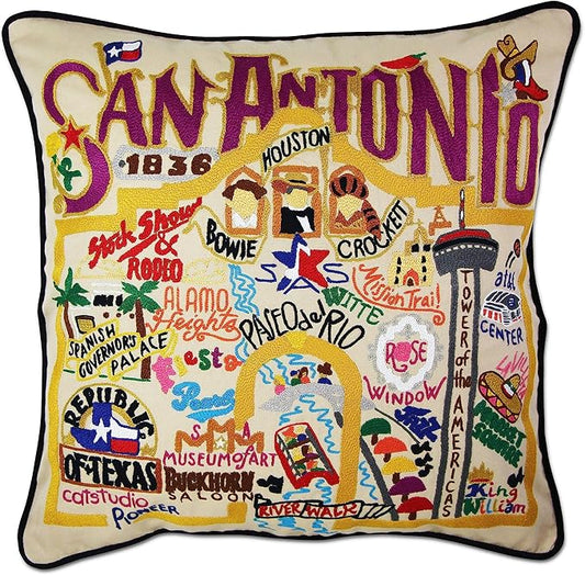 Catstudio San Antonio Embroidered Decorative Throw Pillow
