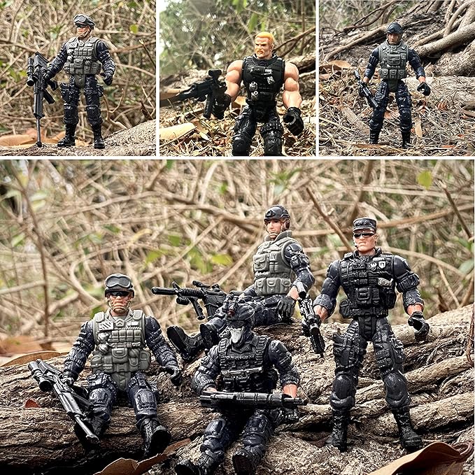 Army Men Action Figures, Soldiers Toys Army Men Set for Boys 4-7,Army Men Action Figures Military Playset Toy with Weapon for Toddler Age 3+