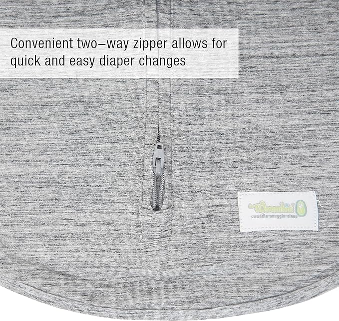 Woombie Convertible Baby Swaddling Blanket I Swaddle Converts to Arms-Free Wearable Blanket for Babies Up to 6 Months, Grey, 14-19 lbs