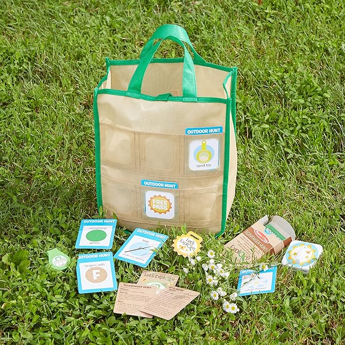 Melissa & Doug Let’s Explore Indoor/Outdoor Scavenger Hunt Play Set – 80 Double-Sided Cards