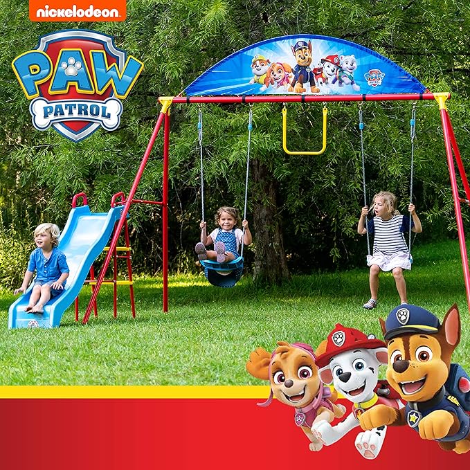 Swurfer PAW Patrol Swing Sets for Backyard, Swingset Outdoor for Kids