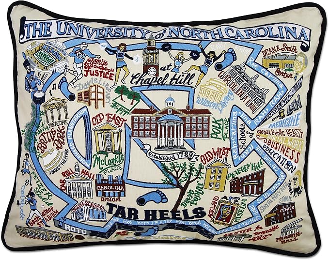 Catstudio University of North Carolina Collegiate Embroidered Decorative Throw Pillow