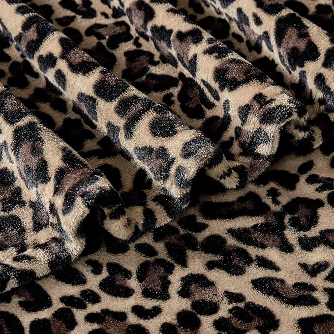 Bnuitland Cheetah Print Blanket, Fleece Leopard Print Blanket Home Decor | Luxury Fuzzy Blanket for Bed Couch, Coloring Blanket for Adult and Kid, Cheetah Room Decor, All Season, Coffee Brown, 60"x80"