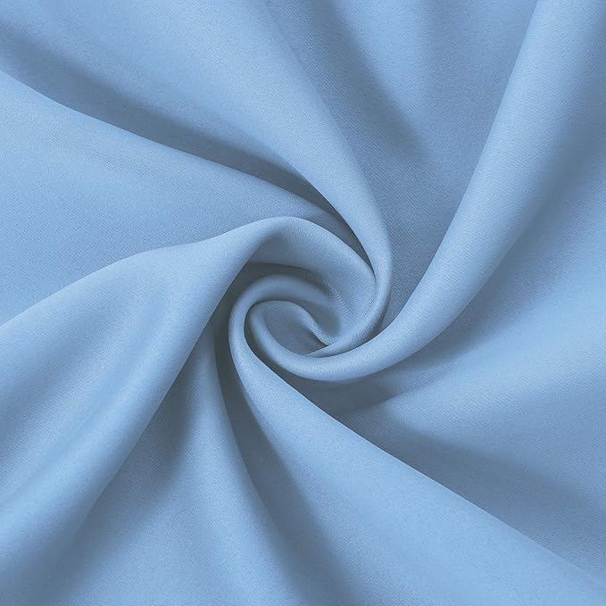 LEMOMO Sky Blue Thermal Blackout Curtains/52 x 84 Inch/Set of 2 Panels Room Darkening Curtains
