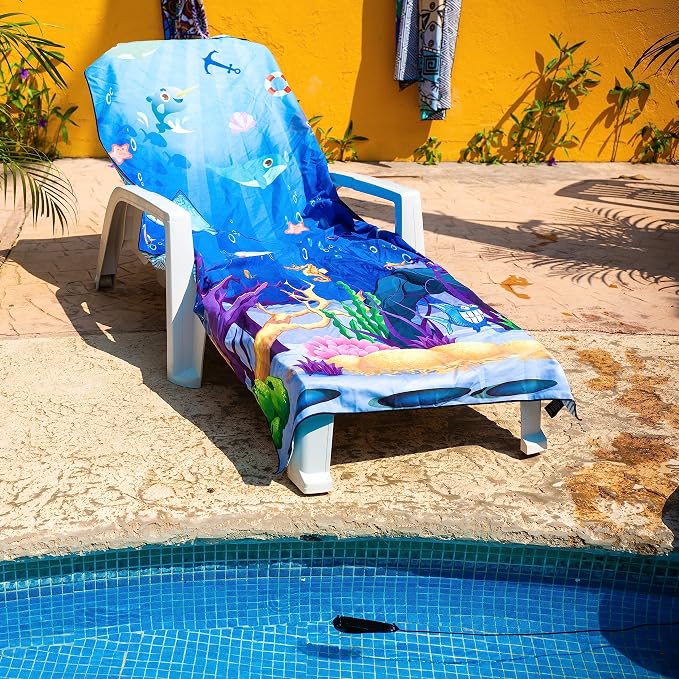 Elite Trend Quick Dry Towel Large 63x31 Inch - Microfiber Beach Towel - Perfect for Beach, Travel, Swimming, Pool, Yoga, Hiking, Camping - Lightweight, Fast Drying, Compact for Adults (Sea Animal)