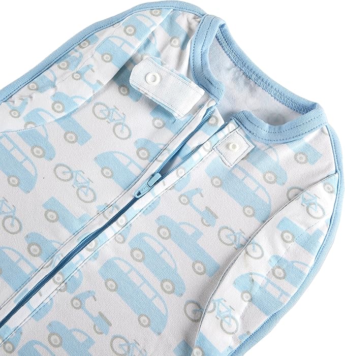 Woombie Convertible Nursery Swaddling Blanket - Swaddle Converts to Wearable Blanket for Babies Up to 3 Months - Vented (Beep Beep, 5-13 lbs)