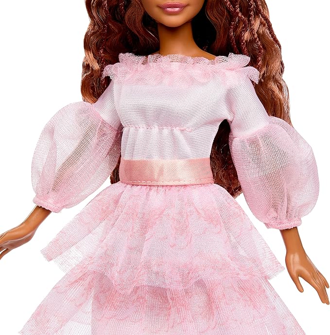 Mattel Disney The Little Mermaid Toys, Celebration Ariel Collectible Doll with Red Hair & Pink Dress, Inspired by the Movie