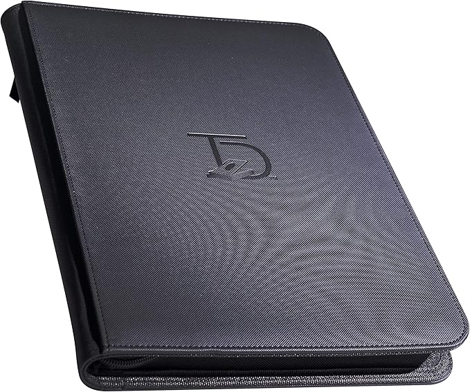 TopDeck 500 Card Ringless Zip Binder Pro - 9-Pocket Pages Side Load Sleeve TCG Storage Portfolio, Compatible with Pokemon, Yu-Gi-Oh, One Piece, MTG, Comic Trading Collectible Cards - Black