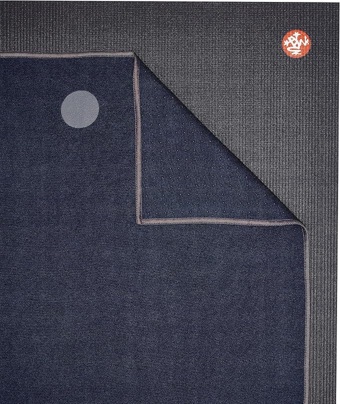 Manduka Yogitoes Hot Yoga Mat Towel - 71" | Moisture Activated Grip | Patented Silicone Nubs | Highly Absorbent, Durable & Easy Care | Made from Recycled Materials | 71 x 24 Inches | Midnight